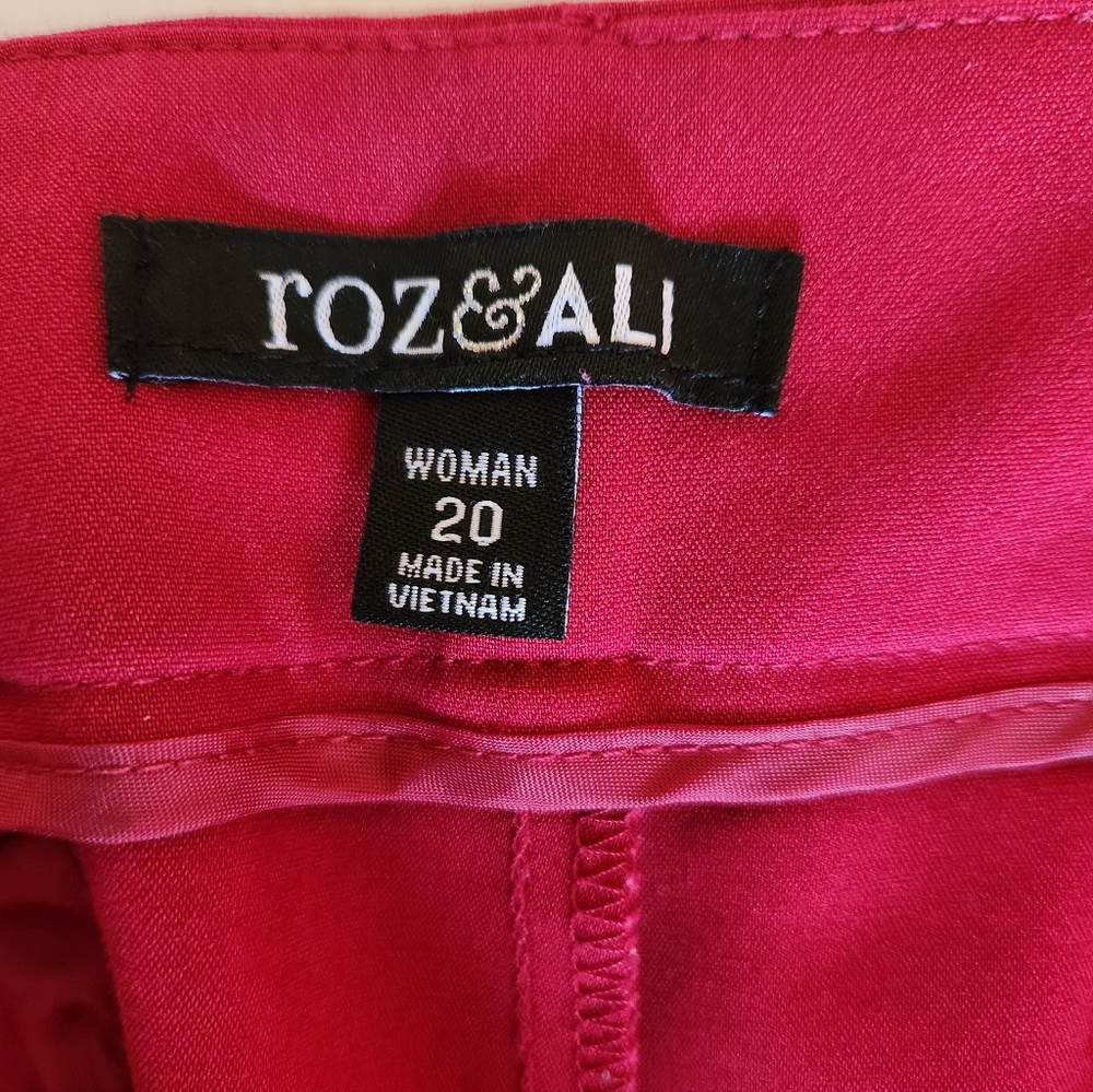 Roz & Ali Red Dress Pants - Tailored Straight Leg - Picture 6 of 7